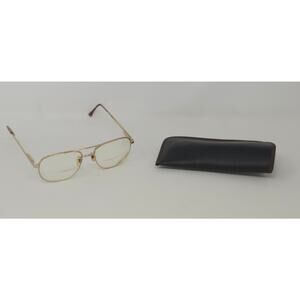 Vintage Ditari Aviator Gold Tortoise Eyeglasses with Clipped Leather Sleeve